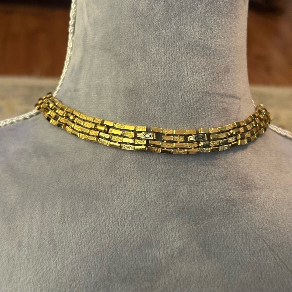 1950-60s Alfred Philippe Crown Trifari Art Deco Gold-Tone Cascade Chain Necklace - Picture 6 of 9
